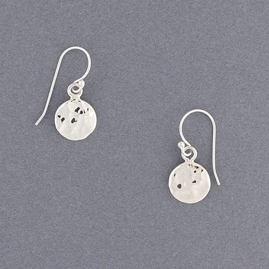 Sterling Silver Small Hammered Circle Earrings