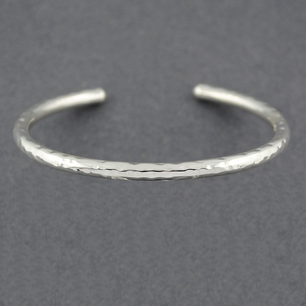 Sterling Silver Round Hammered Cuff