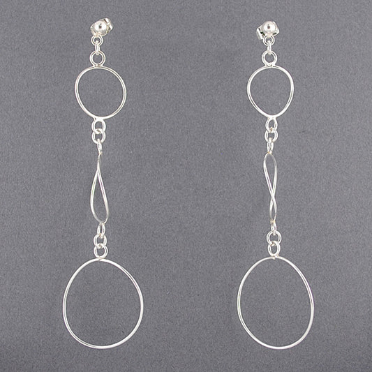 Sterling Silver Circle Dangle Earrings