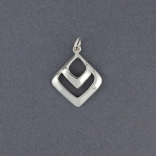 Sterling Silver Small Double Diamond Pendant