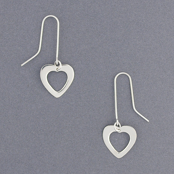 Sterling Silver Open Heart Earrings