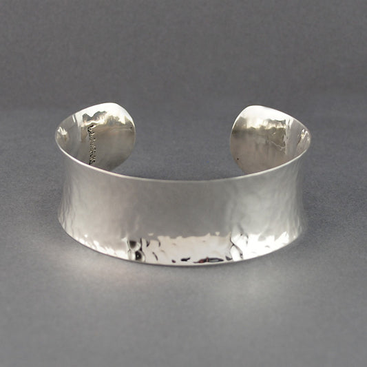Sterling Silver Hammered Concave Cuff