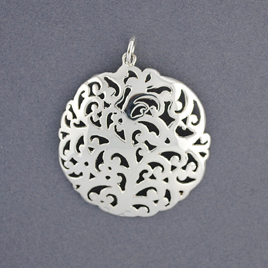 Sterling Silver Art Deco Swirl Pendant
