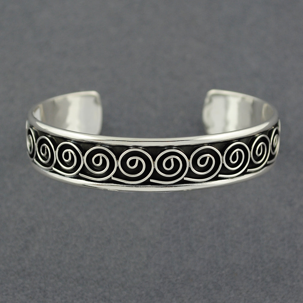 Sterling Silver Antiqued Spiral Cuff