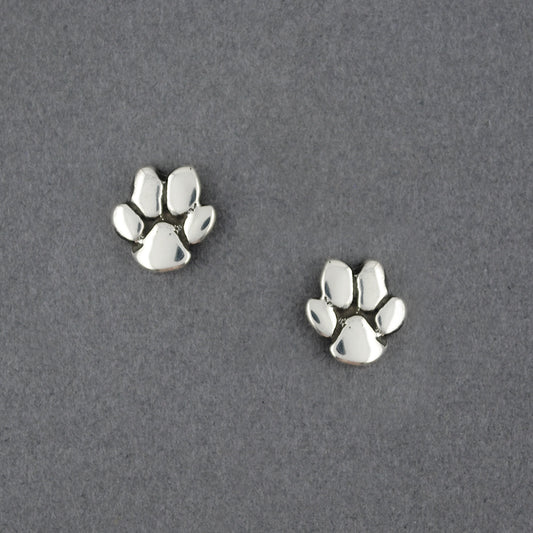 Sterling Silver Paw Print Stud Earrings