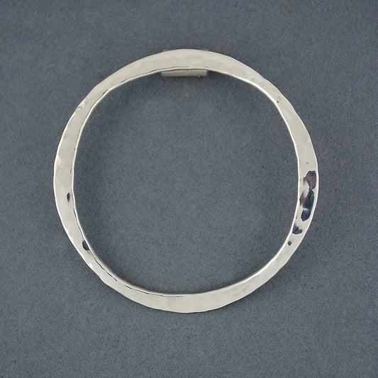 Sterling Silver Big Hammered Circle Pendant