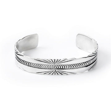 Sterling Silver Abstract Rays Cuff