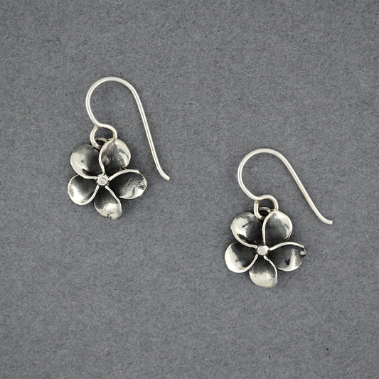 Sterling Silver Antiqued Flower Earrings