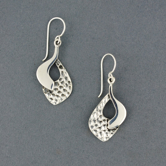 Sterling Silver Dual Texture Earrings