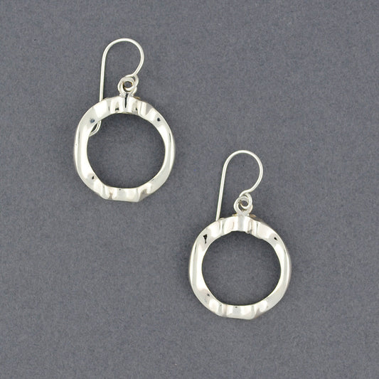 Sterling Silver Textured Open Circle Dangles