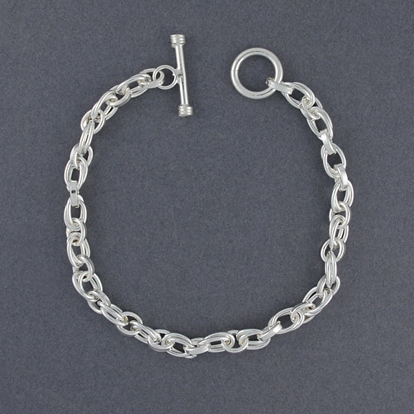 Sterling Silver Thin Double Link Bracelet