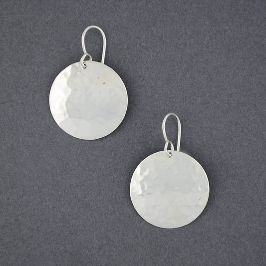 Sterling Silver Hammered Circle Earring