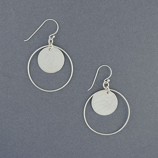 Sterling Silver Hammered Circle Disc Earrings