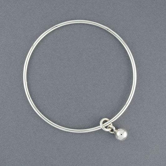 Sterling Silver Sphere Charm Bangle