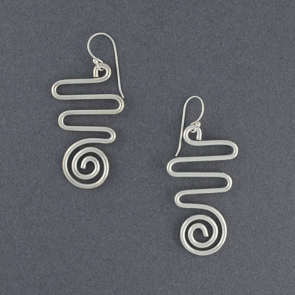 Sterling Silver Squiggle and Swirl Earrings