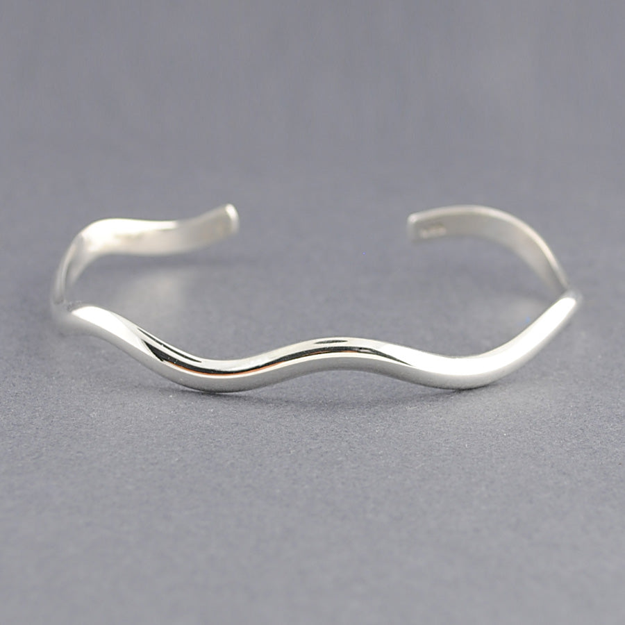 Sterling Silver Thin Wavy Cuff