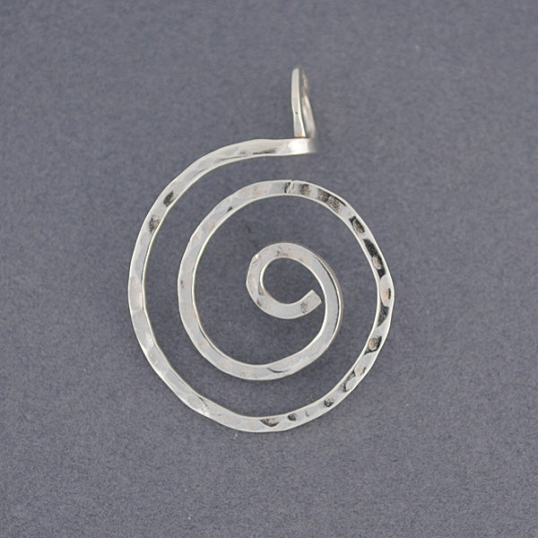 Sterling Silver Hammered Spiral Pendant