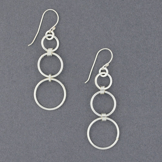 Sterling Silver 3 Circles Earring