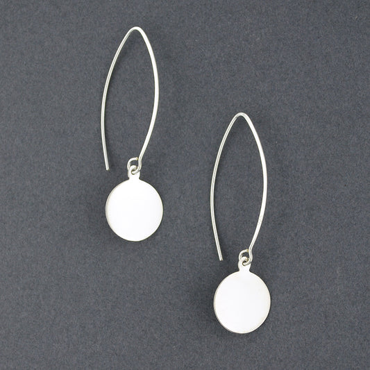 Sterling Silver Circle On Wire Earring