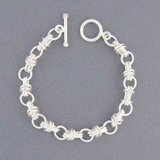 Sterling Silver Double Chain Link Bracelet