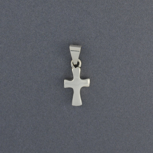 Sterling Silver Curved Cross Pendant