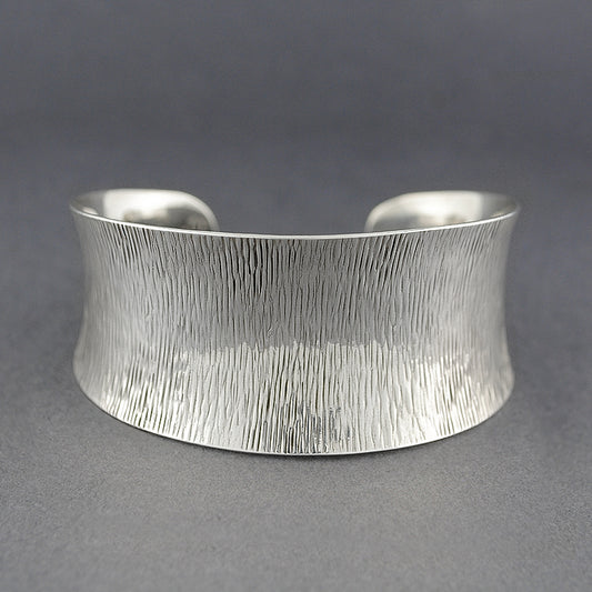 Sterling Silver Concave Textured Cuff