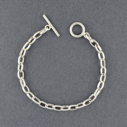 Sterling Silver Long Oval Link Bracelet