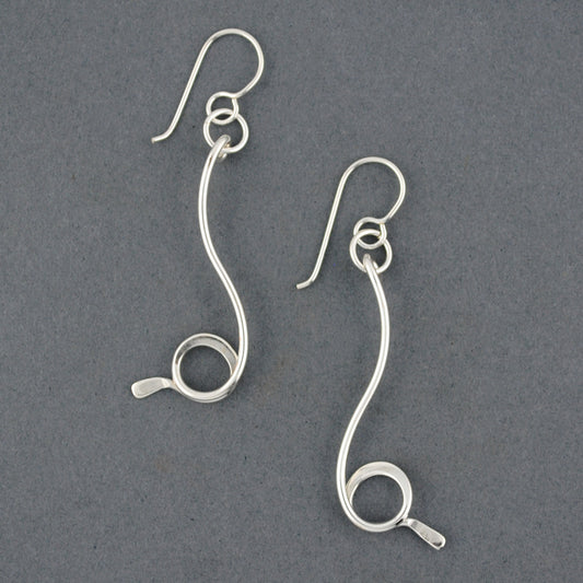 Sterling Silver Thin Curled Ribbon Earring