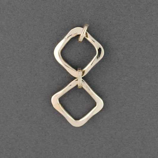 Sterling Silver Double Diamond Drop Pendant