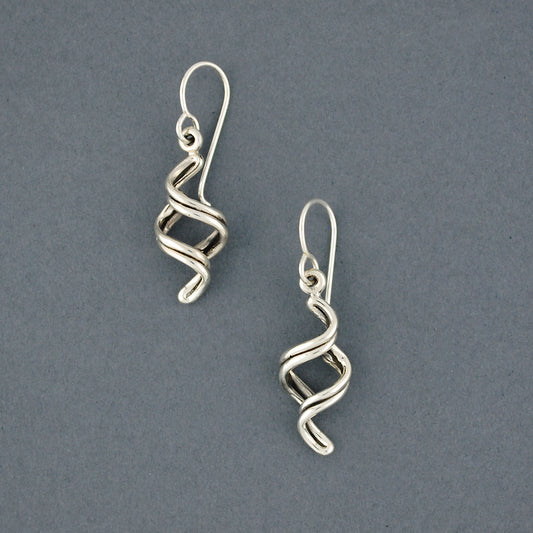 Sterling Silver Double Corkscrew Earrings