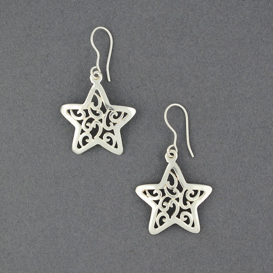 Sterling Silver Swirly Star Earring