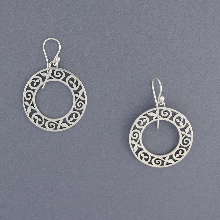 Large Circle Vine Earrings