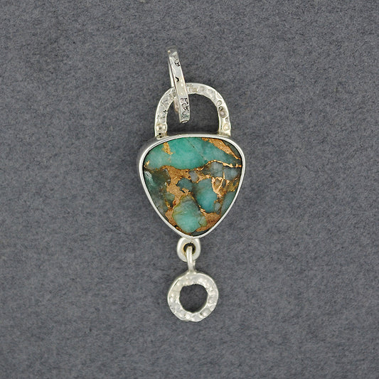 Flashes Amazonite and Bronze Pendant