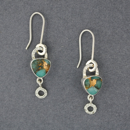Flashes Amazonite and Bronze Earrings