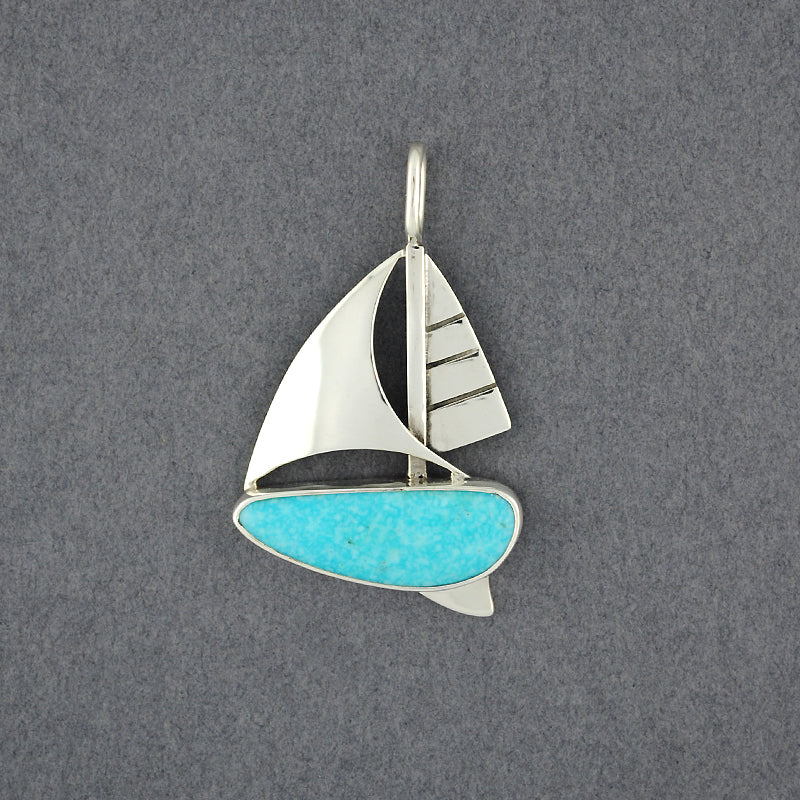 Sailboat Pendant with Turquoise