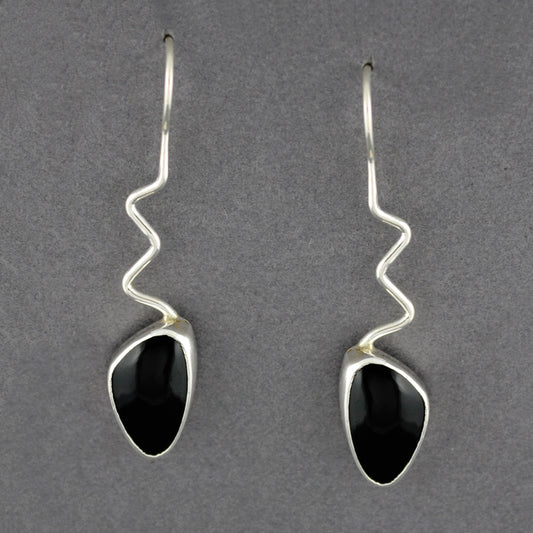 Wavy Obsidian Earrings