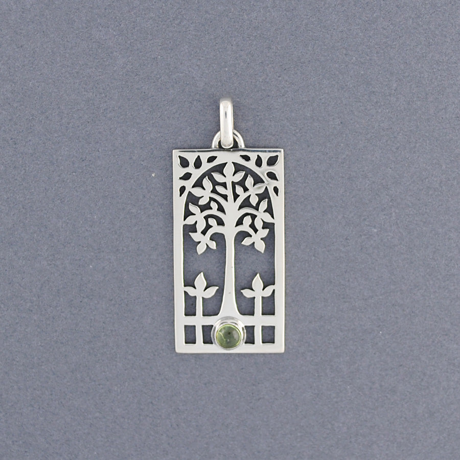 Framed Tree of Life Pendant with Stone
