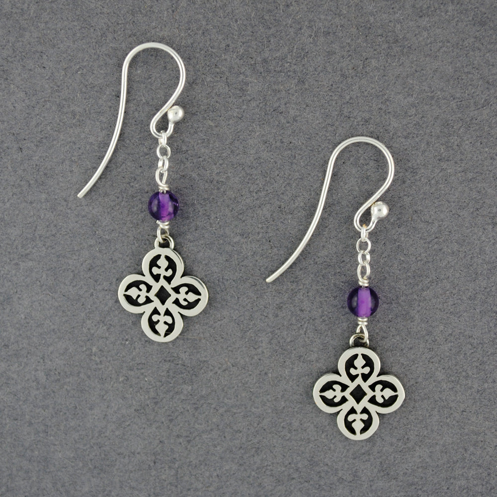 Clover Vine with Stone  Earrings