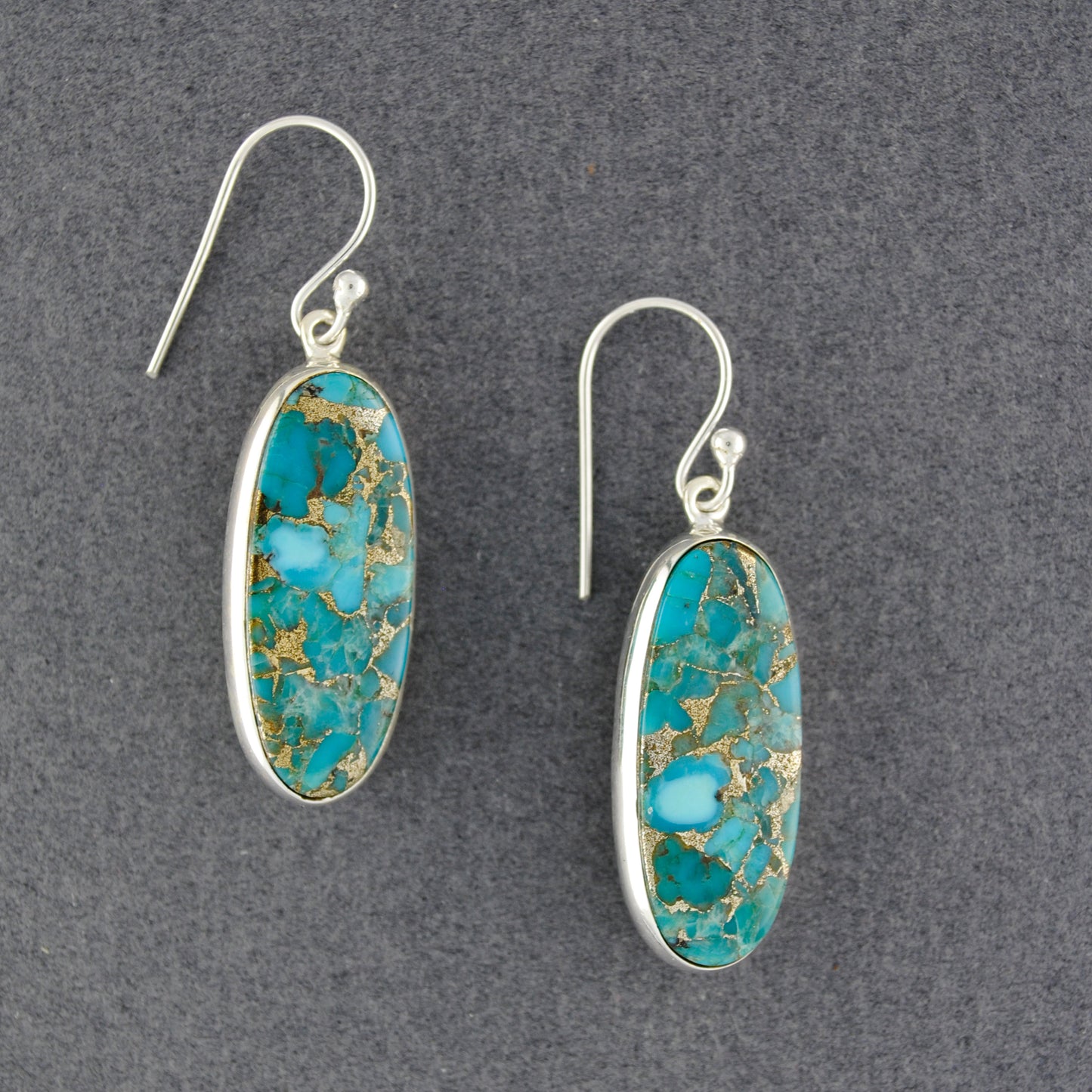 Sterling Silver Turquoise in Bronze Earrings