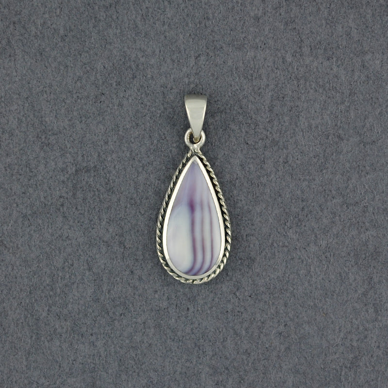 Wampum Teardrop with Border Pendant