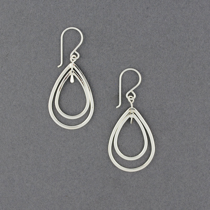 Sterling Silver Small Floating Teardrop Earrings