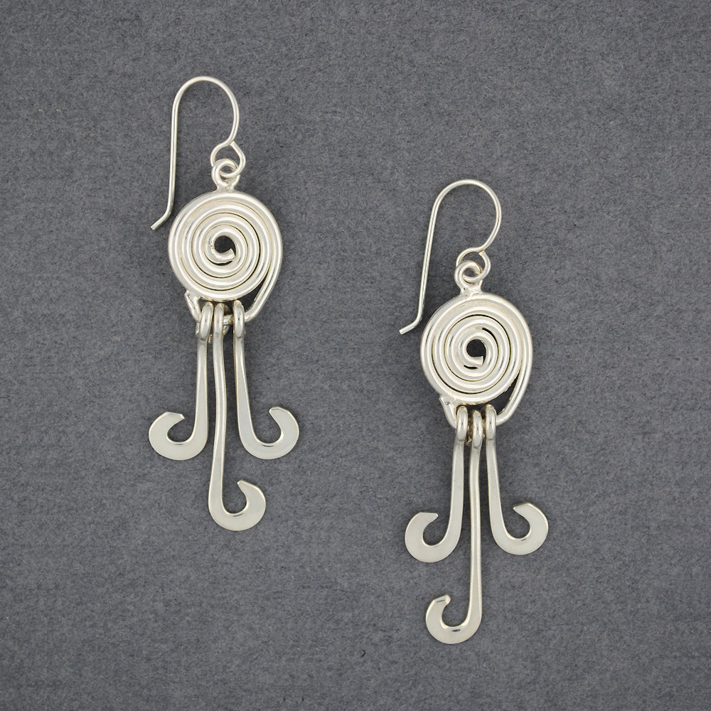 Sterling Silver Spiral and Curls Earrings