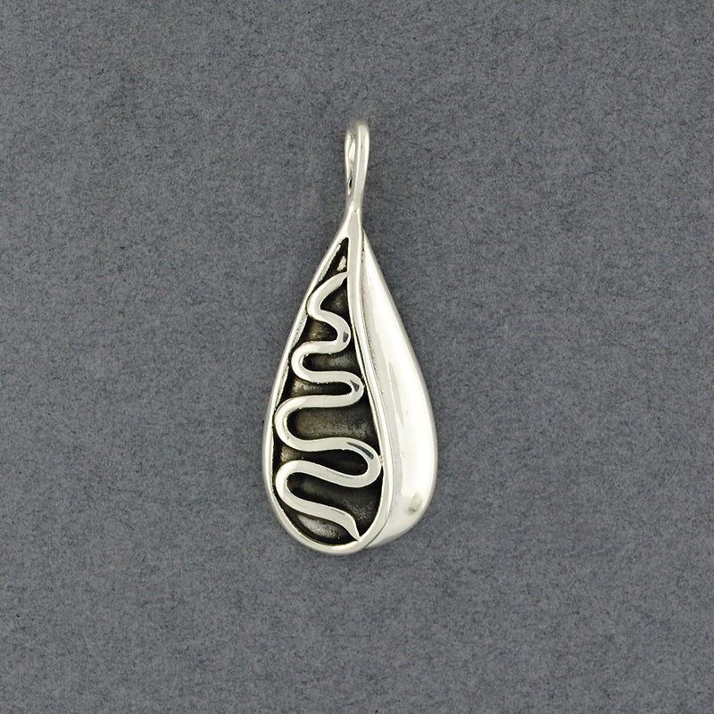 Sterling Silver Squiggle Teardrop Pendant