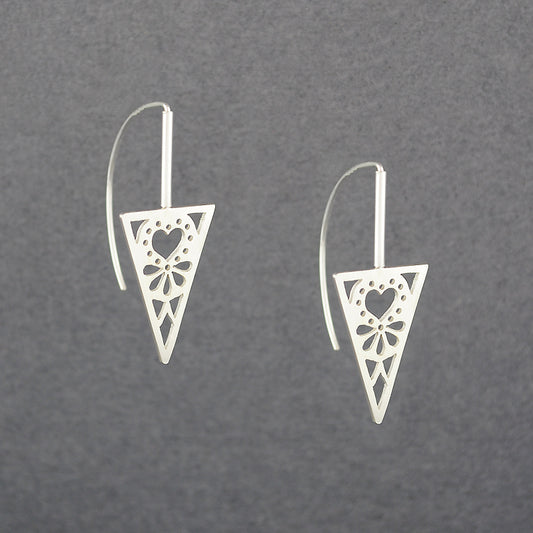 Triangle Heart Earrings