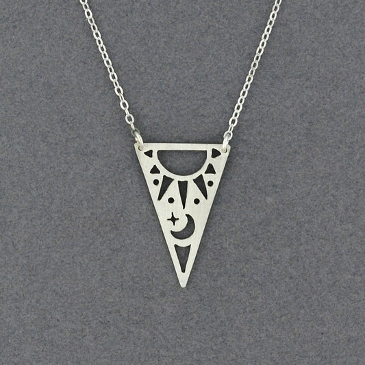 Triangle Sun & Moon Necklace