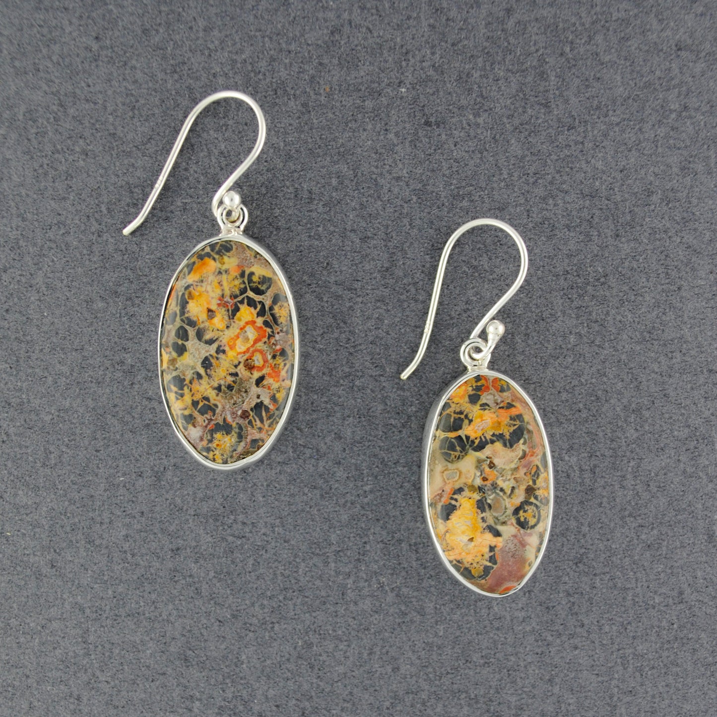 Sterling Silver Leopard Jasper Earrings