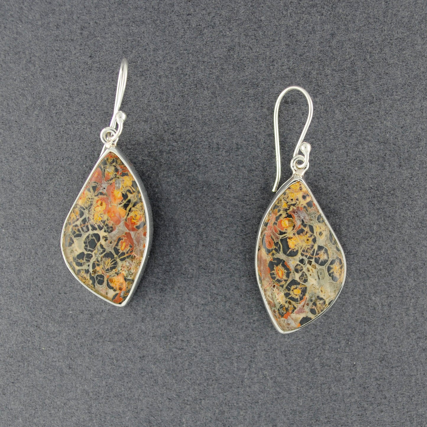 Sterling Silver Leopard Jasper Drop Earrings