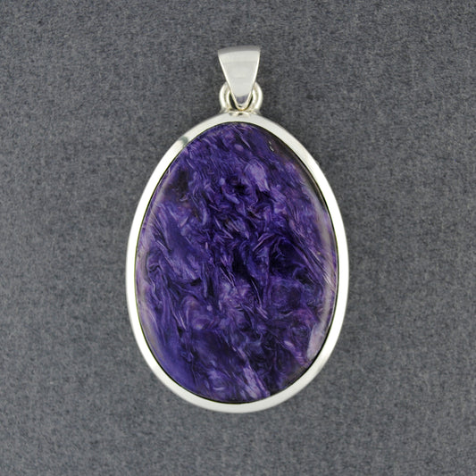 Sterling Silver Charoite Drop Pendant