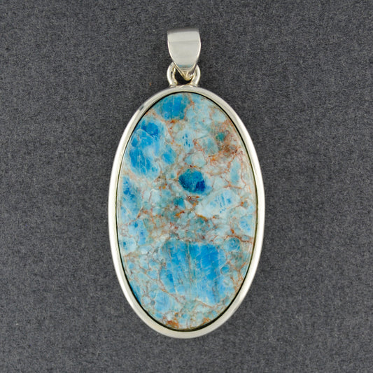 Sterling Silver Apatite Oval Pendant