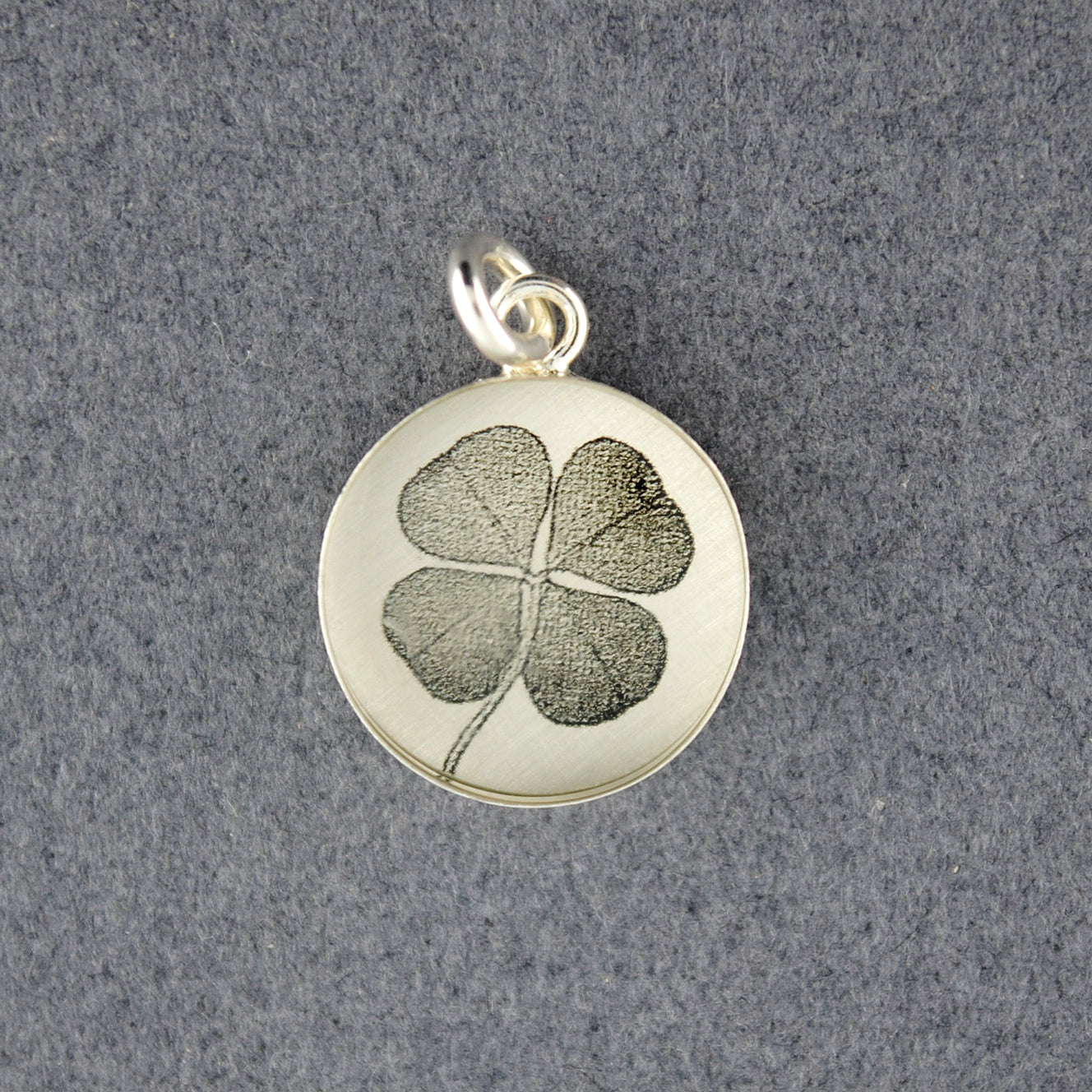 Sterling Silver Four Leaf Clover Picture Pendant